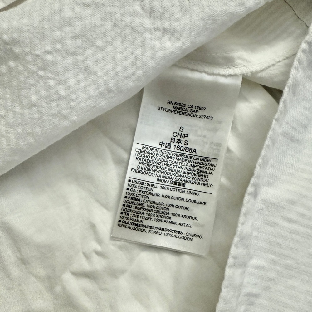 GAP MIDI Dress Women size Small White Long Sleeve Button Aline Drawstring Dress - Picture 12 of 12